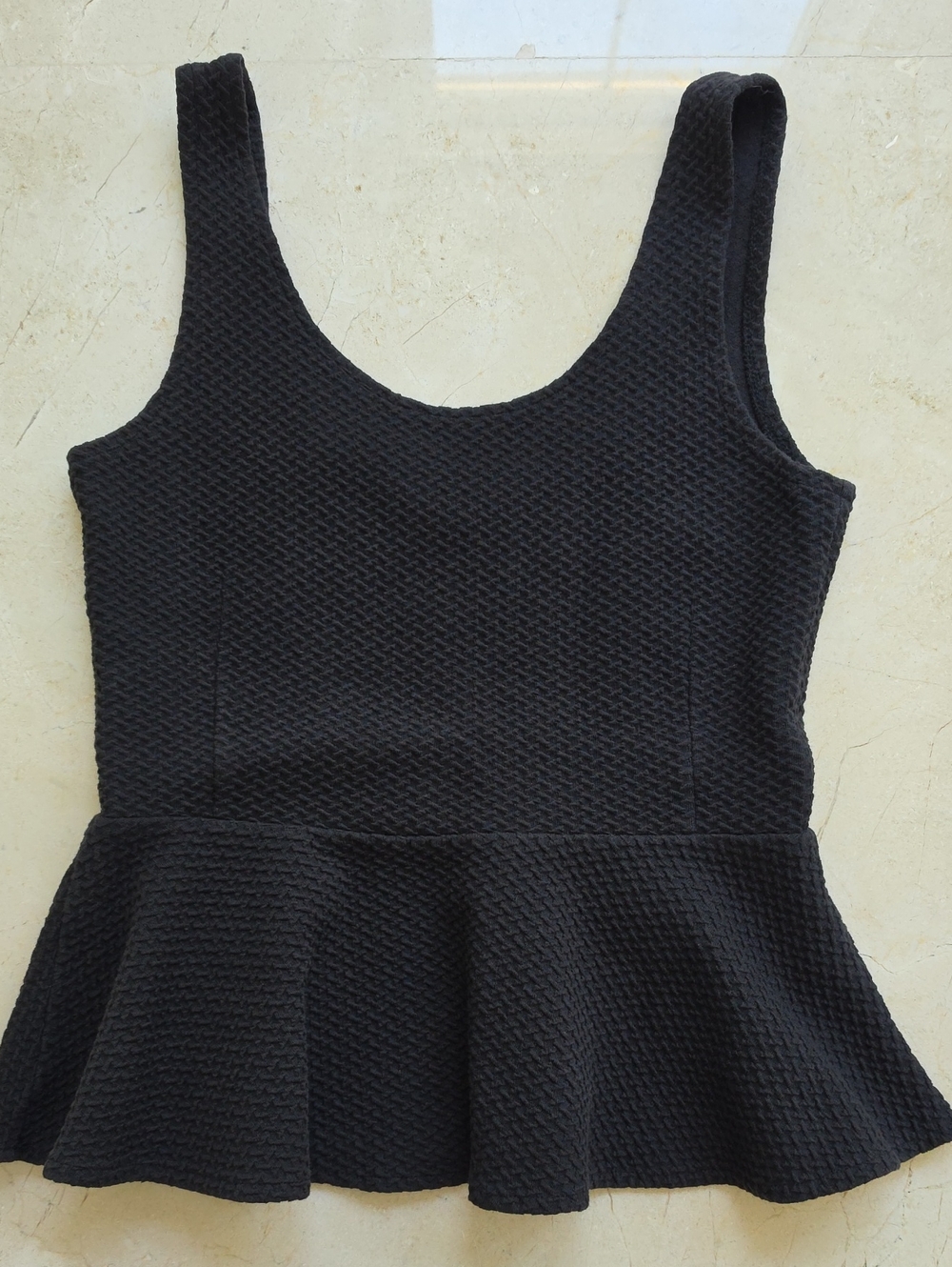 Classic Black Peplum Tank Top